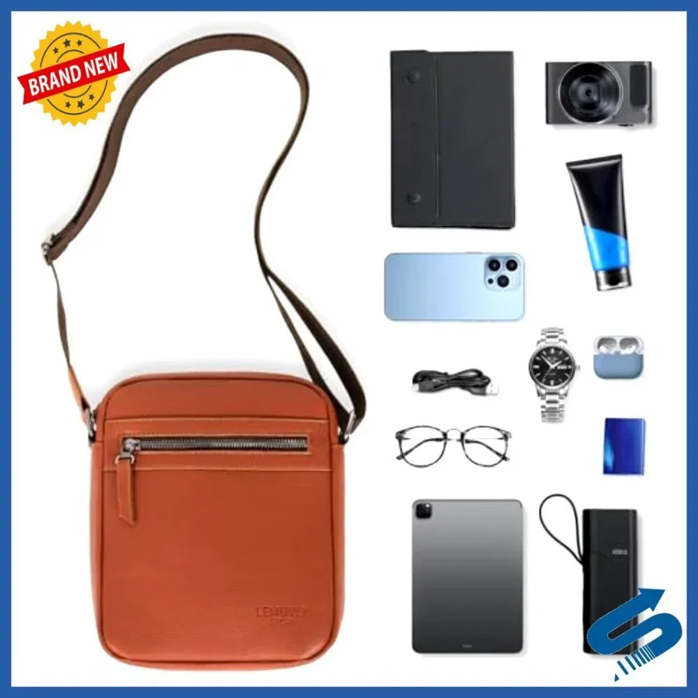 Small/Medium PU Leather Crossbody Messenger Bag Adjustable Strap